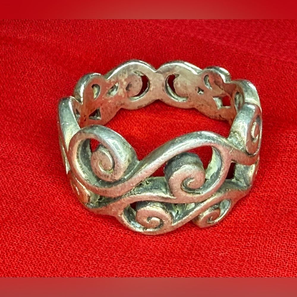 Brighton Sterling Silver 925 Scroll Filigree Ornate Band Ring Size - Picture 3 of 5